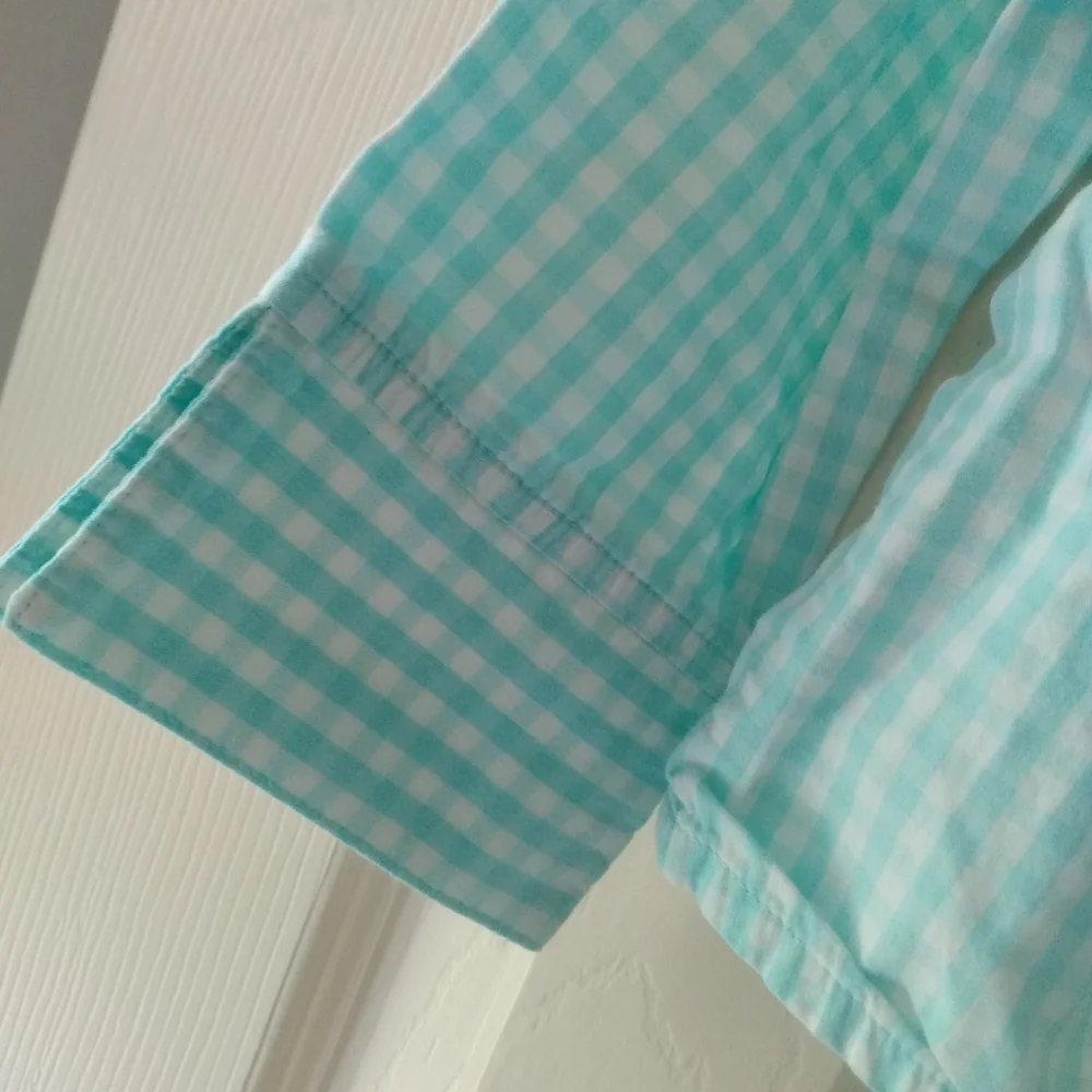 Vintage Faded Glory | Girls Teal & White Tie Waist Top Size 7